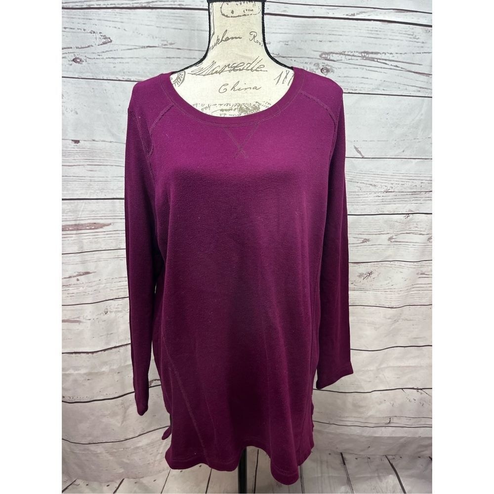 Lands End large‎ maroon pullover long sleeve sweater